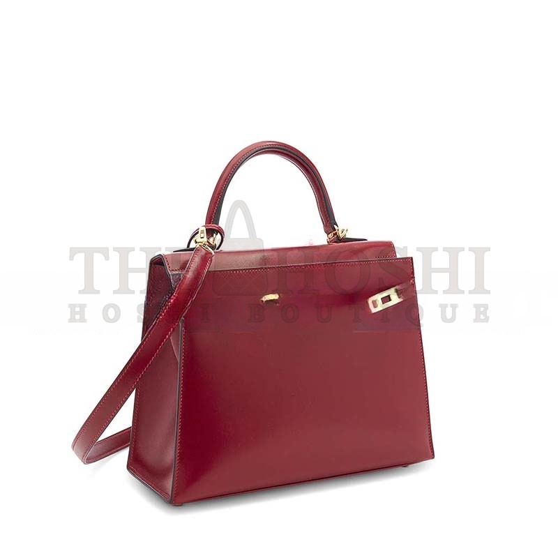 H**me5 A ROUGE H CALF BOX LEATHER KELLY 25 WITH GOLD HARDWARE (25*17*7cm) Master Quality